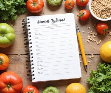 Ilustrace tvorby personalizovaného jídelníčku s ikonami jídla a plánování